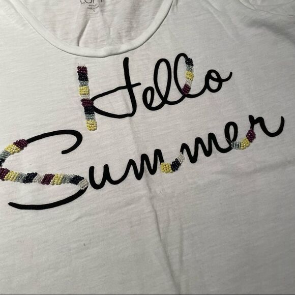 🏷️ 5 for $25 - LOFT Hello Summer Graphic Tee - Picture 5 of 7